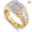 14K White Yellow Gold Two Tone Gents Diamond Ring