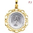 14K White Yellow Gold Two Tone Miraculous Medal