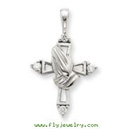 14K WhiteGold Diamond Cross