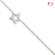 14K Whtie Gold Adjustable Star Anklet