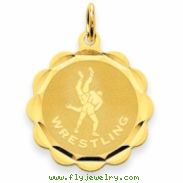 14k Wrestling Disc Charm