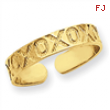 14k X & O Pattern Toe Ring