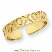 14k X & O Pattern Toe Ring