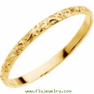 14K Yellow 01.50 MM Youth Etched Ring