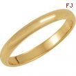 14K Yellow 02.50 MM Half Round Band