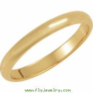 14K Yellow 02.50 MM Half Round Band