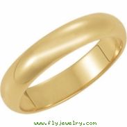 14K Yellow 04.00 MM Half Round Band