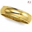 14K Yellow 06.00 MM Half Round Edge Band
