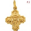 14K Yellow 08.00X08.00 MM 4-way Cross Medal