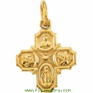 14K Yellow 08.00X08.00 MM 4-way Cross Medal