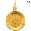 14K Yellow 12.00 MM Miraculous Medal