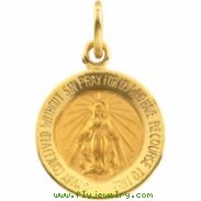 14K Yellow 12.00 MM Miraculous Medal