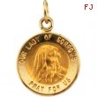 14K Yellow 12.00 MM Our Lady Of Sorrows Medal