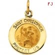 14K Yellow 12.00 MM St. Christopher Medal