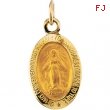 14K Yellow 12.00X08.00 MM Miraculous Medal