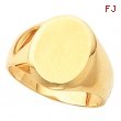 14K Yellow 12.50X10.50 MM Gents Signet Mounting W/brush