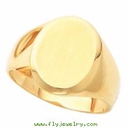 14K Yellow 12.50X10.50 MM Gents Signet Mounting W/brush