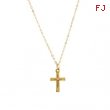 14K Yellow 13.00X09.50 MM Dia Youth Cross Necklace