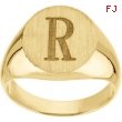 14K Yellow 14.00X12.00 MM Gents Signet Ring W/brush Fini