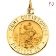 14K Yellow 15.00 MM St. Christopher Medal