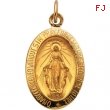 14K Yellow 15.00X10.00 MM Miraculous Medal