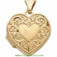 14K Yellow 15.00X15.50 MM Heart Shaped Locket