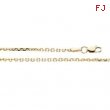 14K Yellow 16 INCH Diamond Cut Cable Chain