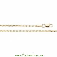 14K Yellow 16 INCH Diamond Cut Cable Chain