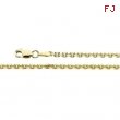 14K Yellow 16 INCH Diamond Cut Cable Chain