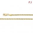 14K Yellow 16 INCH Diamond Cut Rope Chain