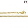 14K Yellow 16 INCH ROUND Solid Round Snake Chain