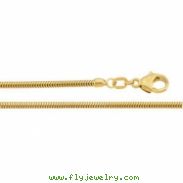 14K Yellow 16 INCH ROUND Solid Round Snake Chain