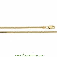 14K Yellow 16 INCH ROUND Solid Round Snake Chain