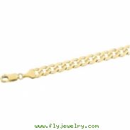 14K Yellow 16 INCH Solid Curb Chain