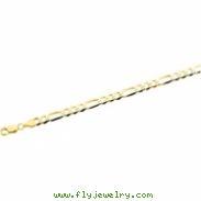 14K Yellow 16 INCH Solid Figaro Chain