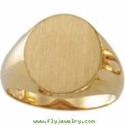 14K Yellow 16.00X14.00 MM Gents Signet Ring W/brush Fini