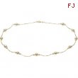 14K Yellow 17 INCH TRIPLE WHITE PEARL NECKLACE Triple White Freshwater Prl Nk