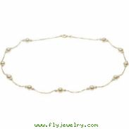 14K Yellow 17 INCH TRIPLE WHITE PEARL NECKLACE Triple White Freshwater Prl Nk