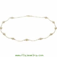 14K Yellow 17 INCH TRIPLE WHITE PEARL NECKLACE Triple White Freshwater Prl Nk