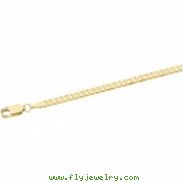14K Yellow 18 INCH Solid Curb Chain