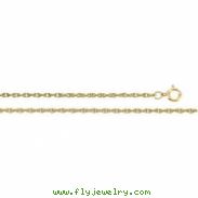 14K Yellow 18 INCH Solid Rope Chain