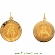 14K Yellow 18.00 MM Scapular Medal