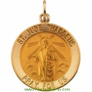 14K Yellow 18.00 MM St. Jude Thaddeus Medal