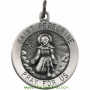 14K Yellow 18.00 MM St.peregrine Medal
