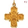 14K Yellow 18.00X18.00 MM 4-way Cross Medal