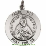 14K Yellow 18.5 Rd Padre Pio Pend Medal