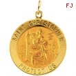 14K Yellow 20.00 MM St. Christopher Medal