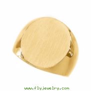 14K Yellow 22.00X20.00 MM Gents Signet Ring W/brush Fini