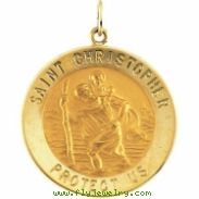 14K Yellow 25.00 MM St. Christopher Medal