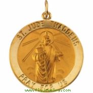 14K Yellow 25.00 MM St. Jude Thaddeus Medal